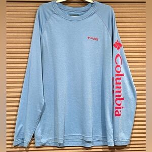 Columbia PFG Light Blue Long Sleeve Mens L/XL